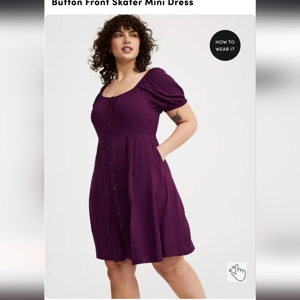 Torrid Button Front Skater Dress